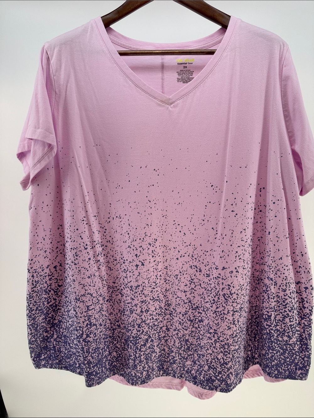 tek gear Pink V-Neck Speckle Ombre Tee
